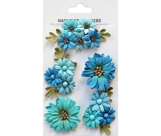 Χειροποίητα Λουλούδια Aqua Medley 5τεμ Χειροποίητα Λουλούδια Aqua Medley 5τεμ