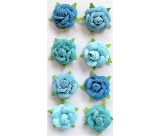 Χειροποίητα λουλούδια Angel Rose Aqua  8τεμ