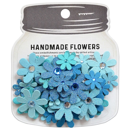 Χειροποίητα λουλούδια Sparkle Florettes Aqua Medley 60τεμ