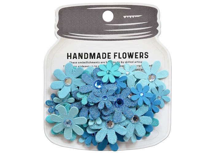 Χειροποίητα λουλούδια Sparkle Florettes Aqua Medley 60τεμ
