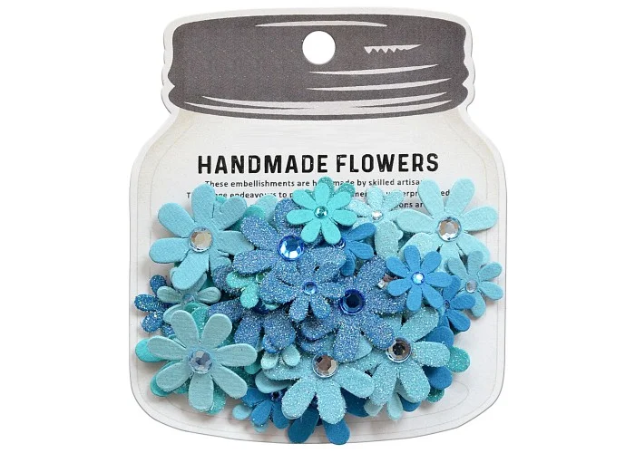 Χειροποίητα λουλούδια Sparkle Florettes Aqua Medley 60τεμ