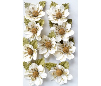 Χειροποίητα άνθη αμυγδαλιάς Shabby Chic Bouquet 9τεμ