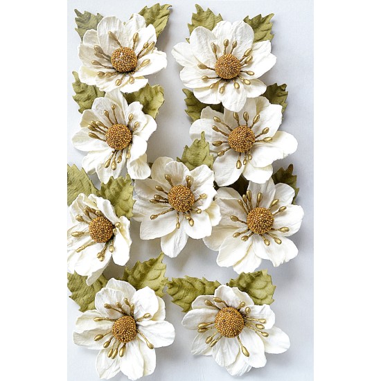 Χειροποίητα άνθη αμυγδαλιάς Shabby Chic Bouquet 9τεμ