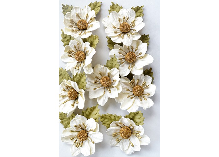 Χειροποίητα άνθη αμυγδαλιάς Shabby Chic Bouquet 9τεμ