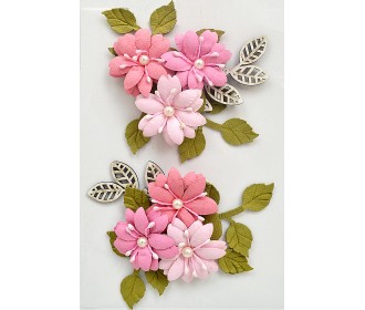 Χειροποίητα λουλούδια mix pink 2τεμ