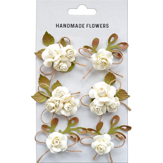  Τριανταφυλλάκια Shabby Chic Bouquet 6τεμ