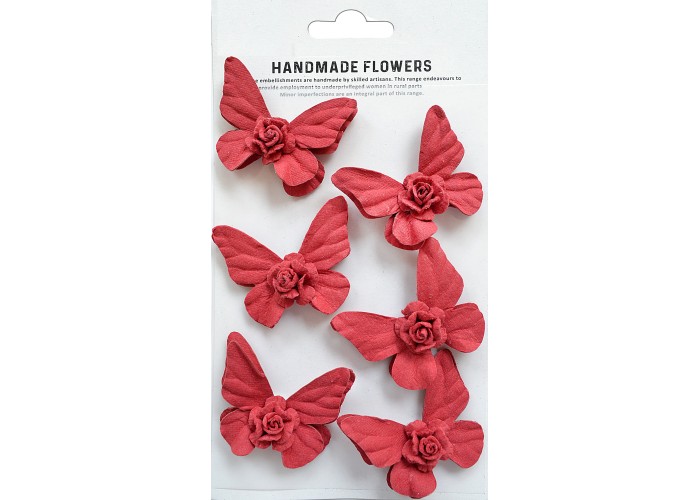 Xειροποίητες Διακοσμητικές Πεταλούδες Poppies And Roses 6τεμ Xειροποίητες Διακοσμητικές Πεταλούδες Poppies And Roses 6τεμ