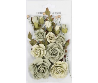 Χειροποίητα λουλούδια Eleanor Sage Cream 20τεμ Χειροποίητα λουλούδια Eleanor Sage Cream 20τεμ