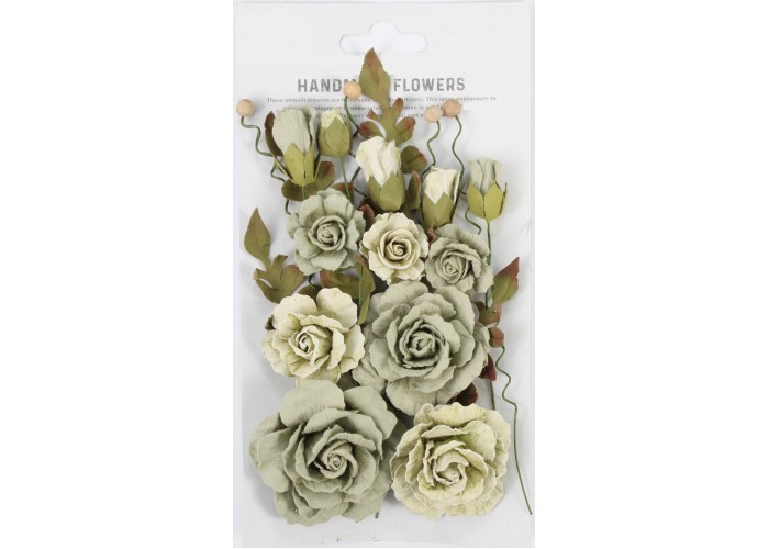 Χειροποίητα λουλούδια Eleanor Sage Cream 20τεμ Χειροποίητα λουλούδια Eleanor Sage Cream 20τεμ