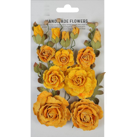 Χειροποίητα λουλούδια Eleanor Honey Apricot 20τεμ