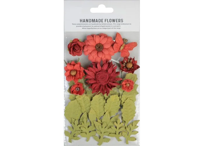 Χειροποίητα λουλούδια Aria Scarlet Blend 32τεμ