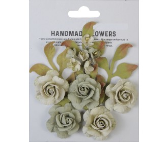 Χειροποίητα λουλούδια Erika Sage Cream 7τεμ Χειροποίητα λουλούδια Erika Sage Cream 7τεμ