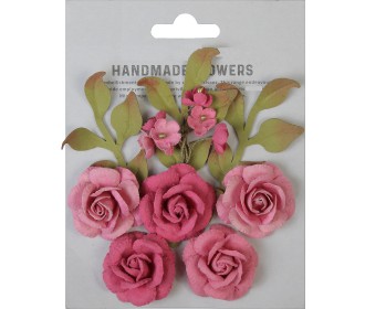 Χειροποίητα λουλούδια Erika Rosy Note 7τεμ Χειροποίητα λουλούδια Erika Rosy Note 7τεμ