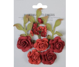 Χειροποίητα λουλούδια Erika Scarlet Blend 7τεμ Χειροποίητα λουλούδια Erika Scarlet Blend 7τεμ
