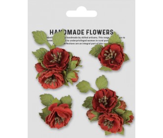 Χειροποίητα λουλούδια Kailey Scarlet Blend 4τεμ Χειροποίητα λουλούδια Kailey Scarlet Blend 4τεμ