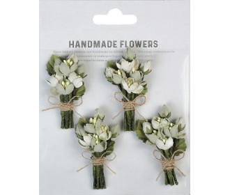 Χειροποίητα λουλούδια Jubilee Sage Cream 4τεμ