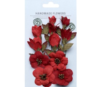 Χειροποίητα λουλούδια Denny Scarlet Blend 3τεμ Χειροποίητα λουλούδια Denny Scarlet Blend 3τεμ