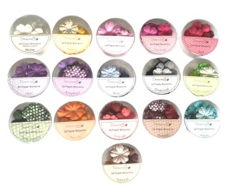 Χάρτινα διακοσμητικά λουλούδια 24τεμ Χάρτινα διακοσμητικά λουλούδια 24τεμ