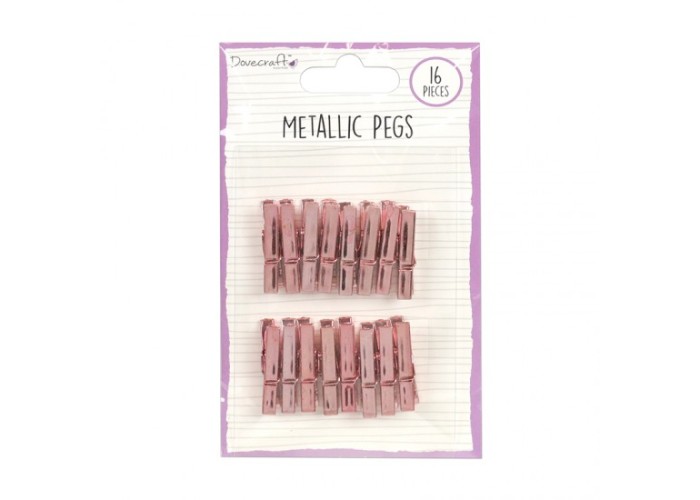 Μίνι Μανταλάκια Rose Gold 16τεμ Μίνι Μανταλάκια Rose Gold 16τεμ