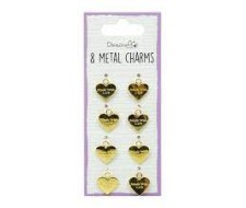 Μεταλλικά Charms Made with Love Gold 8τεμ Μεταλλικά Charms Made with Love Gold 8τεμ