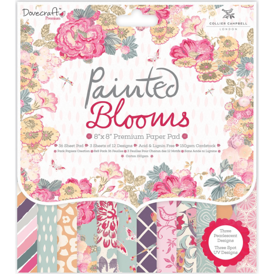 Σετ Χαρτόνια Dovecraft Painted Blooms 20cm X 20cm 36φύλλα 150gsm Σετ Χαρτόνια Dovecraft Painted Blooms 20cm X 20cm 36φύλλα 150gsm