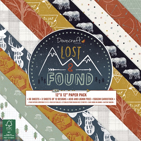 Σετ χαρτόνια χειροτεχνίας Lost and Found 30x30cm 36φ 150gr Σετ χαρτόνια χειροτεχνίας Lost and Found 30x30cm 36φ 150gr