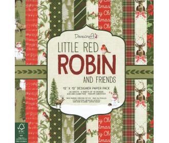 Σετ Χαρτόνια Χειροτεχνίας Little Red Robin and Friends 30cm X 30cm 36φ 150γρ 