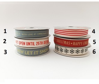 Χριστουγεννιάτικη κορδέλα οικολογική ματ με εκτύπωση - 2mx1cm-Modern Χριστουγεννιάτικη κορδέλα οικολογική ματ με εκτύπωση - 2mx1cm-Modern