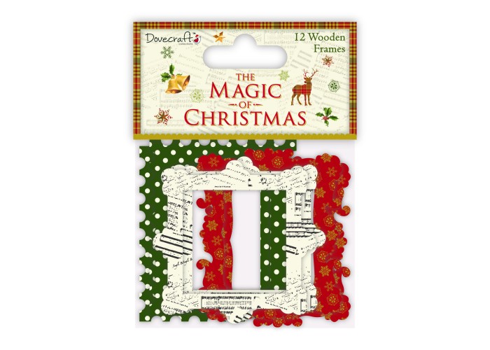 Ξύλινα διακοσμητικά κορνιζάκια The Magic of Christmas 12τεμ Ξύλινα διακοσμητικά κορνιζάκια The Magic of Christmas 12τεμ