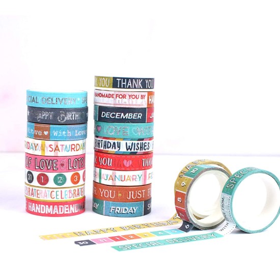 Washi Tape Box Sentiments 20τεμ 10mm x 3m Washi Tape Box Sentiments 20τεμ 10mm x 3m