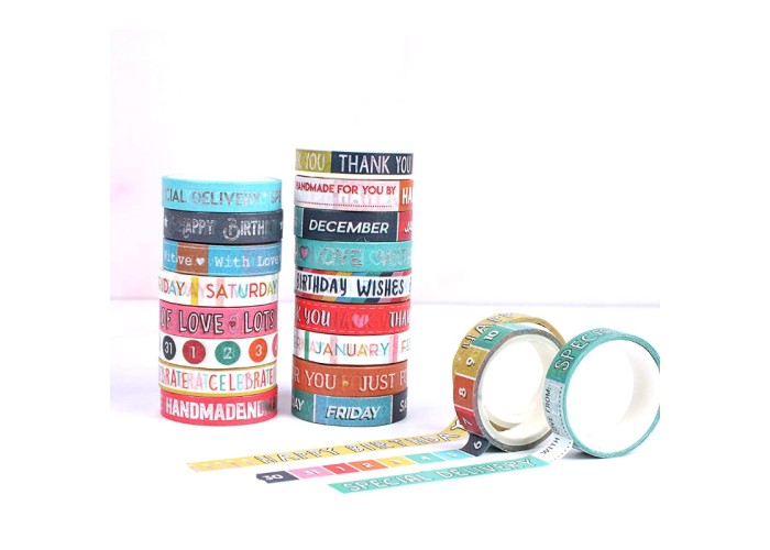 Washi Tape Box Sentiments 20τεμ 10mm x 3m Washi Tape Box Sentiments 20τεμ 10mm x 3m
