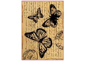Ριζόχαρτο Decoupage A4 - Butterfly with words Ριζόχαρτο Decoupage A4 - Butterfly with words