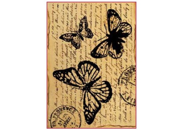 Ριζόχαρτο Decoupage A4 - Butterfly with words Ριζόχαρτο Decoupage A4 - Butterfly with words