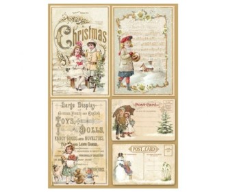 Ριζόχαρτο Decoupage A4 -Christmas postcards Ριζόχαρτο Decoupage A4 -Christmas postcards