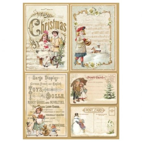 Ριζόχαρτο Decoupage A4 -Christmas postcards Ριζόχαρτο Decoupage A4 -Christmas postcards
