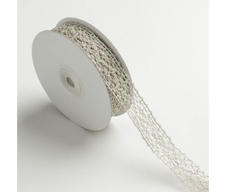 ΚΟΡΔΕΛΑ ΔΑΝΤΕΛΑ ΜΕΤΑΛΛΙΚΗ 22MMX10MET SILVER MET ΚΟΡΔΕΛΑ ΔΑΝΤΕΛΑ ΜΕΤΑΛΛΙΚΗ 22MMX10MET SILVER MET