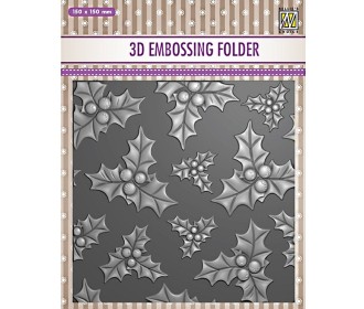 Nellie's Choice • 3D Embossing Folder Holly Nellie's Choice • 3D Embossing Folder Holly