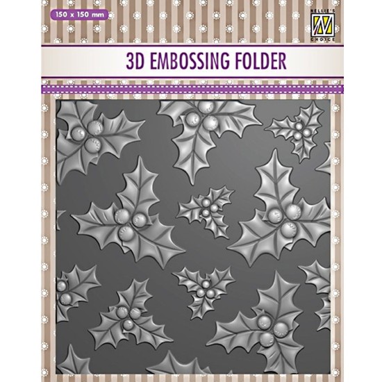 Nellie's Choice • 3D Embossing Folder Holly Nellie's Choice • 3D Embossing Folder Holly