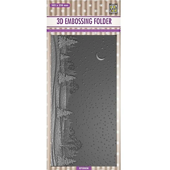 Nellie's Choice • 3D Embossing Folders Slimline Snowy Landsc