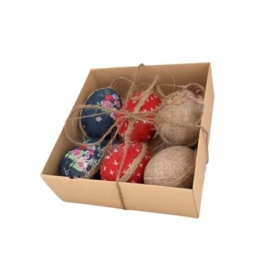 ΑΥΓΑ ΥΦΑΣΜΑΤΙΝΑ ΣΕ ΚΟΥΤΙ SET/6 6CM BEIGE-BLUE-RED ΑΥΓΑ ΥΦΑΣΜΑΤΙΝΑ ΣΕ ΚΟΥΤΙ SET/6 6CM BEIGE-BLUE-RED