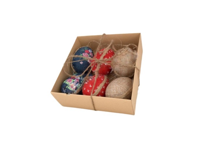 ΑΥΓΑ ΥΦΑΣΜΑΤΙΝΑ ΣΕ ΚΟΥΤΙ SET/6 6CM BEIGE-BLUE-RED ΑΥΓΑ ΥΦΑΣΜΑΤΙΝΑ ΣΕ ΚΟΥΤΙ SET/6 6CM BEIGE-BLUE-RED