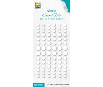 Nellie's Choice • Enamel Dots White 84 τεμ ø8 / ø6 / ø4 mm