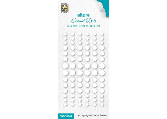Nellie's Choice • Enamel Dots White 84 τεμ ø8 / ø6 / ø4 mm Nellie's Choice • Enamel Dots White 84 τεμ ø8 / ø6 / ø4 mm