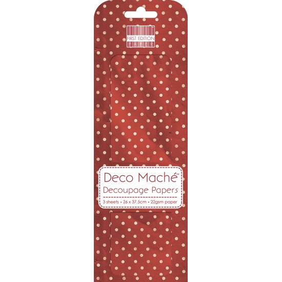 Ριζόχαρτο Decoupage Red Polka 26cm x 37,50cm 22gr Ριζόχαρτο Decoupage Red Polka 26cm x 37,50cm 22gr