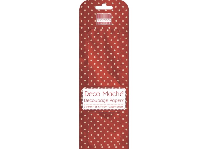 Ριζόχαρτο Decoupage Red Polka 26cm x 37,50cm 22gr Ριζόχαρτο Decoupage Red Polka 26cm x 37,50cm 22gr