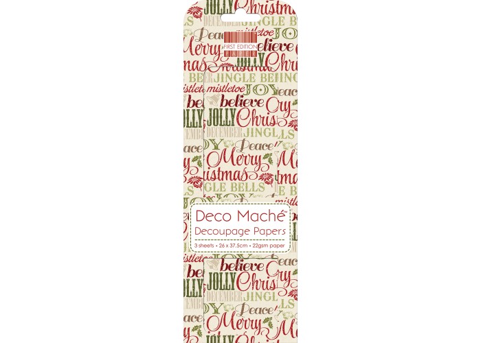 Ριζόχαρτο decoupage  Xmas Words  26cm x 37,50cm