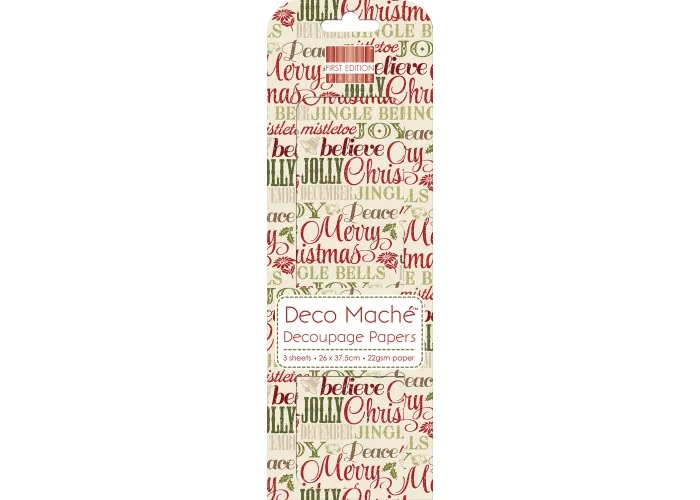 Ριζόχαρτο decoupage  Xmas Words  26cm x 37,50cm
