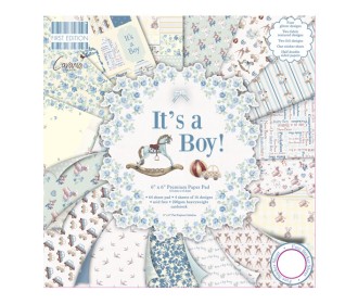 Σετ χαρτόνια 30cm x 30cm 48τεμ 200γρ - It's a Boy  Σετ χαρτόνια 30cm x 30cm 48τεμ 200γρ - It's a Boy