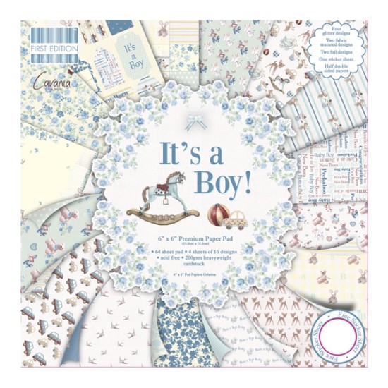 Σετ χαρτόνια 30cm x 30cm 48τεμ 200γρ - It's a Boy Σετ χαρτόνια 30cm x 30cm 48τεμ 200γρ - It's a Boy