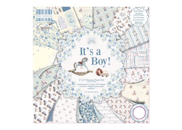 Σετ χαρτόνια 30cm x 30cm 48τεμ 200γρ - It's a Boy Σετ χαρτόνια 30cm x 30cm 48τεμ 200γρ - It's a Boy